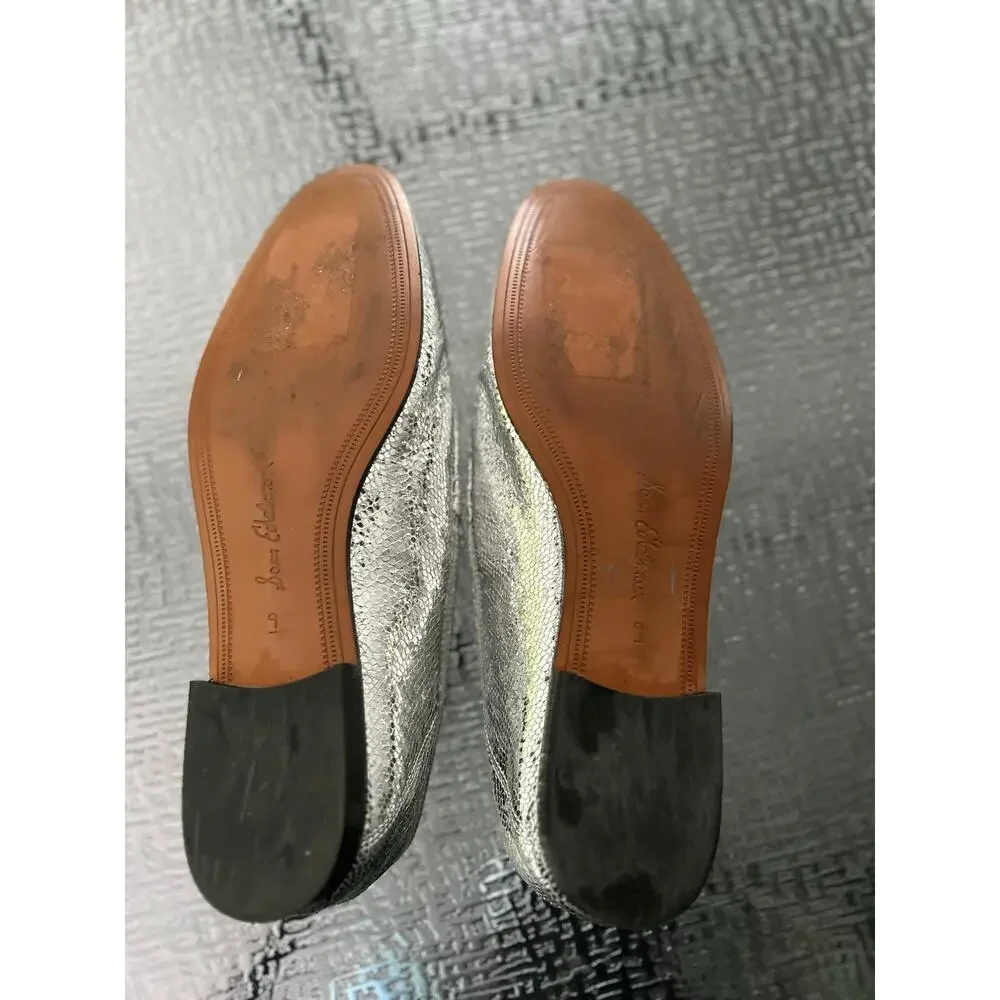 Sam Edelman Loraine Bit Loafers Metallic Silver Gold Hardware Size